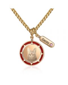 Alloy Personalized Birthstone Animal Dog Pendant Necklace