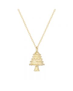18K Gold Plated 925 Sterling Silver Christmas Tree Necklace