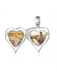 Personalized Rhodium Plated Jewelry Wing Heart Charm Beads 