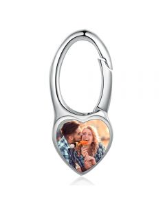 Personalized Photo Stainless Steel Heart Keychain 