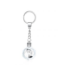 Personalized Photo Stainless Steel+Crystal Glass Keychain
