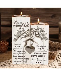 "To My Daughter" Wooden Candle Holder