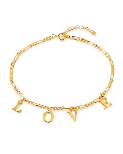 Personalized Rhodium Plated Letter Anklet