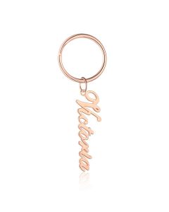Personalized Rhodium Plated Name Keychain