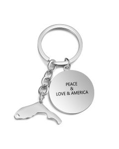 Personalized Stainless Steel Map Customization Keychain