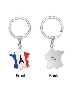  Personalized Stainless Steel Custom Map Keychain