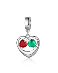 Personalized Rhodium Plated Heart Charm