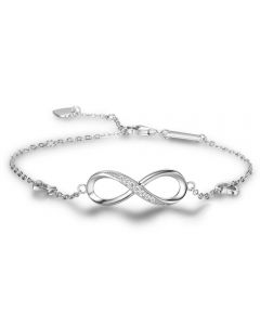 Rhodium Plated Infinity Bracelet/Anklet