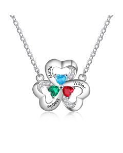Personalized Three Heart Shape Necklace
