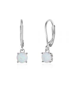 Fashion 925 Sterling Silver Earrings with Simulated Opal