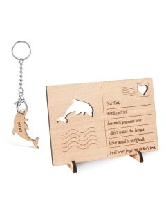 Personalized Wooden Dolphin Greeting Card