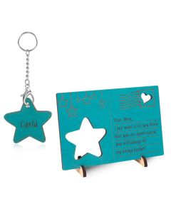Personalized Wooden Star Greeting Card