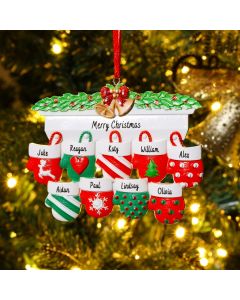 Personalized Family Gift Engraved 2 Names gloves Christmas Ornament For Family