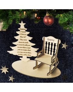 Personalized Christmas in Heaven Rocking Chair Ornament Tabletop Decor Memorial Gifts