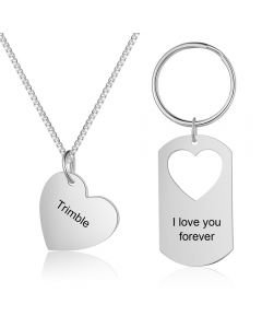 Engraving Stainless Steel Necklace&Keychain