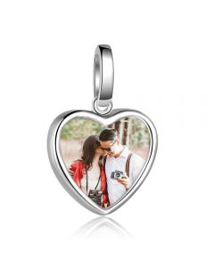 925 Sterling Silver Heart Shape Personalized Photo Pendant Necklace
