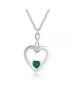 Wholesale Jewelry Rhodium Plated Heart Shape Necklace