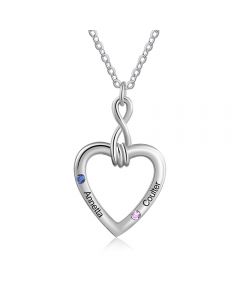 Rhodium Plated Heart Shape Necklace 