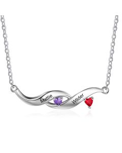 Rhodium Plated Heartbeat Necklace