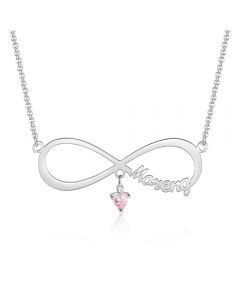 Personalized Rhodium Plated Infinity Name Necklace 