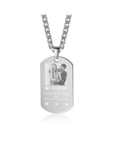 Personalized Stainless Steel Spotify Code Photo Necklace 