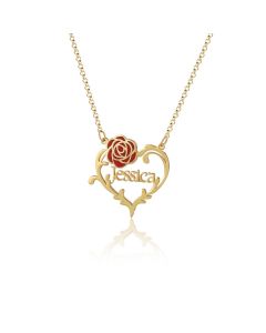 Wholesale Jewelry Personalized Rose Flower Name Necklace