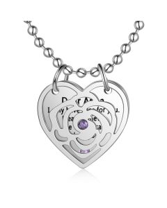 Personalized Hollow Rose Flower Heart Shape Pendant Necklace
