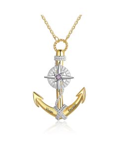 Wholesale Jewelry Personalized Demon Eye Eight-pointed Star Anchor Necklace