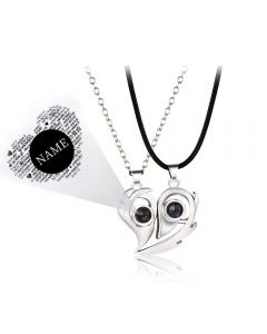 100 Languages Heart I Love You Projection Necklace 