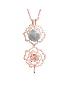 Rose Gold Plated Rose Flower Photo Necklace