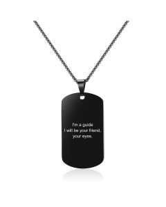 Stailess Steel Black Guide Dog Necklace