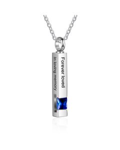 Custom Vertical Bar Ashes Necklace