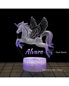 Personalized Unicorn Night Light Custom Name Night Lamp for Kids