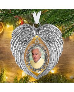 Personalized Angel Wings Photo Ornament Memorial Christmas Home Decor