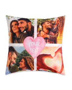  Customize 4 Photos and Text Pillowcase Best Gift for Love