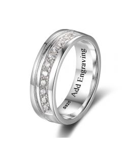 Engraved Sterling Silver Couples Ring
