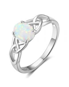 Fashion 925 Sterling Silver Opal Ring
