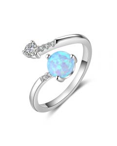 Fashion Ring with Simulated Opal