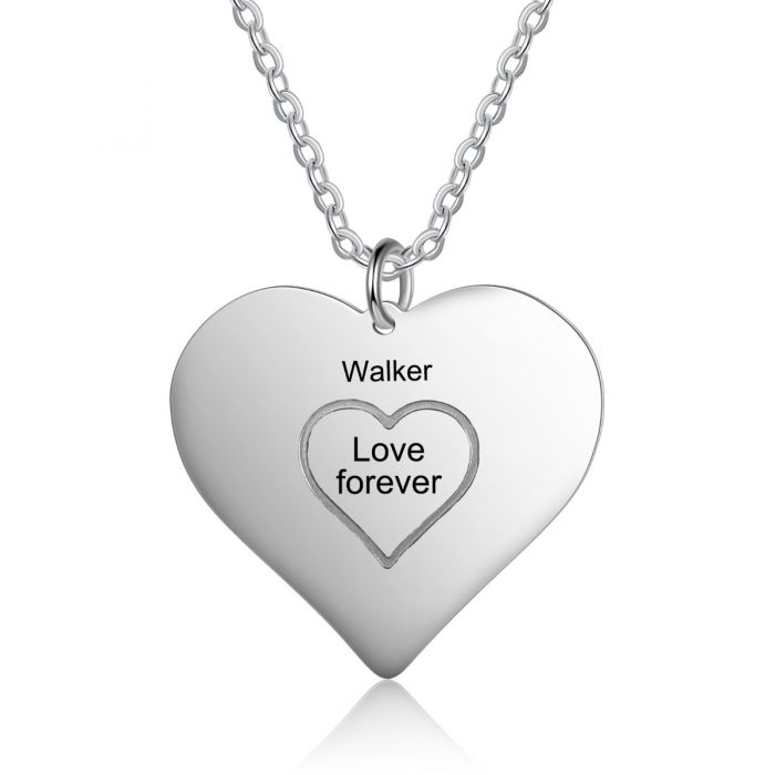 Custom Stainless steel Puzzle Heart Necklace