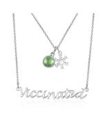 Rhodium Plated Vaccination Name Necklace