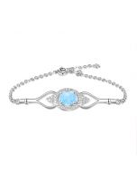 Fashion Rhodium Plated Opal Bracelet