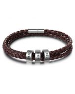  Custom Stainless Steel Leather Bracelet