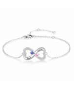 Double Heart Shape Bracelet with Personalized Names 