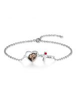 Stainless Steel Personalized Photo Necklace Heart Cross Bracelet