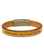 Personalized  Stainless Steel PU Leather Bracelet 