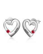 Rhodium Plated Heart Earrings