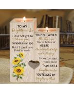 To My Daughter-in-Law Candlesticks - "You're Also My Daughter-in-Heart Couple" Wooden Candle Holder
