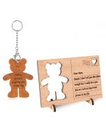 Personalized Wooden Bear Greeting Card