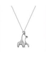 925 Sterling Silver Animal Elk Necklace