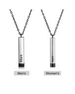 Personalized Stainless Steel Bar Couple Necklaces